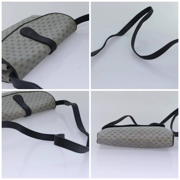 GUCCI Micro GG Supreme Shoulder Bag PVC Navy Gold Auth 88596 - Picture 16 of 16